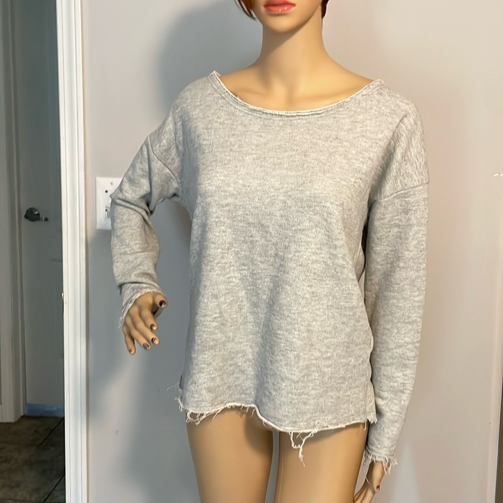 Sydney Slashed Back  Embellished Sweatshirt Medium